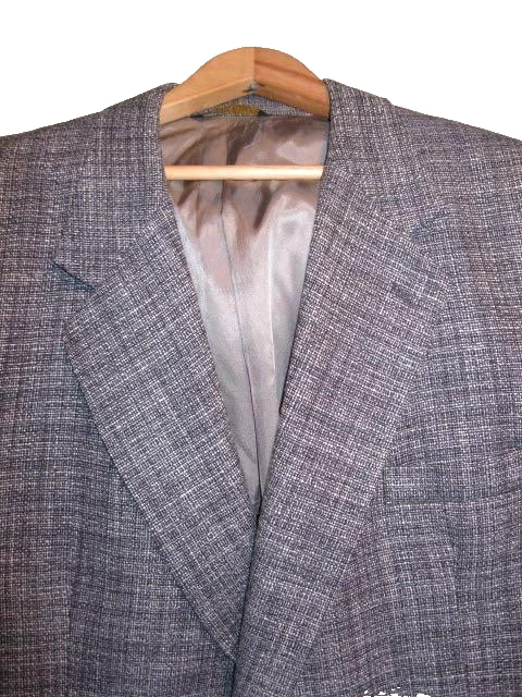 Mens Size 48 Gray Tweed Sports Jacket Pietro Rossi 34 1/2" Long Wool (O) - Image 4 of 4