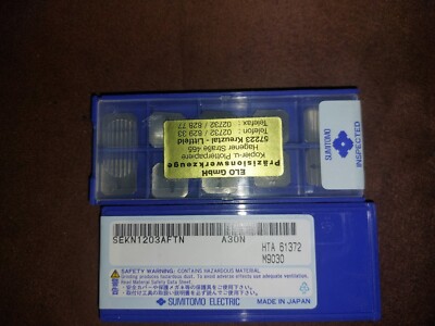 20 x Sumitomo Wendeschneidplatte SEKN 1203 AFTN A30N Neu