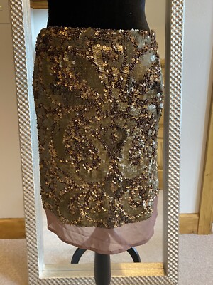 Gold Hawk Heavy Beaded Sequin Knee Length Skirt US XS | eBay Gold Hawk Heavy Beaded Sequin Knee Length Skirt US XS | eBay
