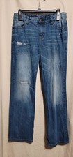 Cherokee Boy's Jean Adjustable Waist Factory Distressed Straight Sz 14 Husky 29L
