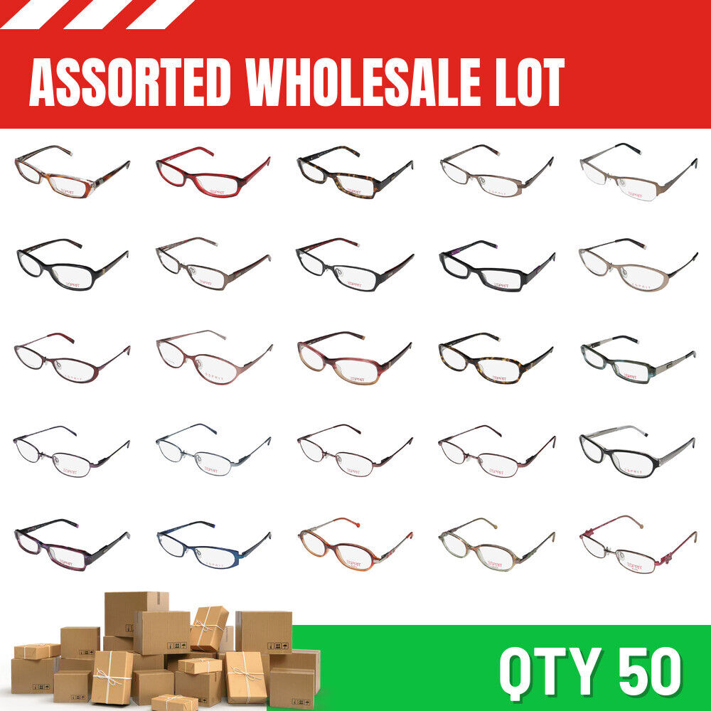 Wholesale assorted lot 50 esprit eyeglasses discontinued merchandise make money