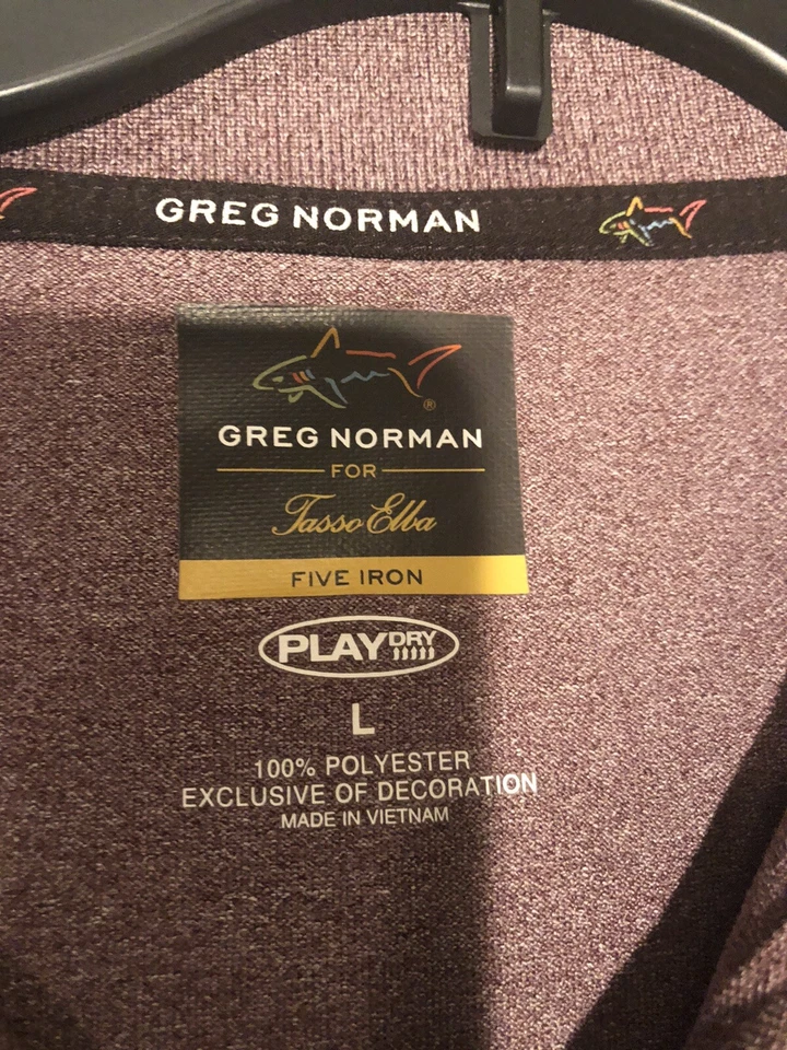 Рубашка поло для гольфа мужская Greg Norman Tasso Ella размер L фиолетовая Play Dry быстрая сушка - Изображение 2 из 3