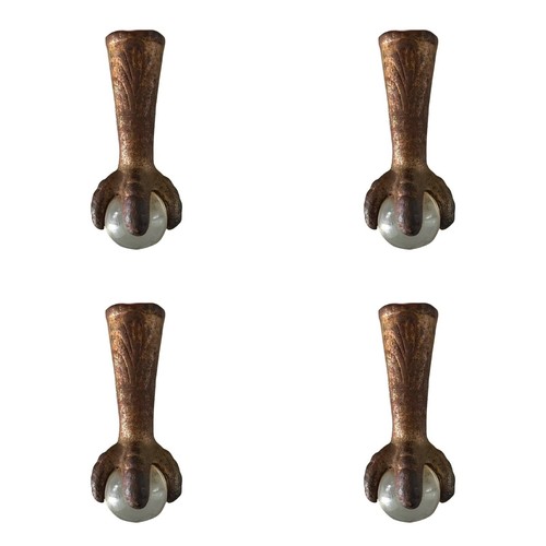 Vintage Cast Iron Claw Foot Glass Ball Furniture Hardware