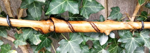 20" - Hand Carved - Spiral Maple Wood - Wand - Wizard - Witch - Wiccan - Pagan V - Picture 7 of 17