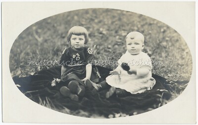 Two Siblings Photographer Oskar Taubert in Rötha-Heimstätten - Old Photo 1920s