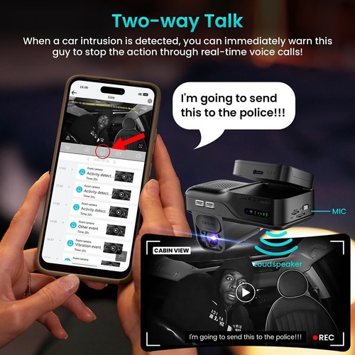 4G LTE Car Dash Cam Front And Inside Camera HD 1080P WiFi GPS Track Night Vision - Picture 5 of 12