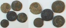 Antike / R&ouml;mische Provinzen Lot aus 5 Provinzialpr&auml;gungen mit Gegenstempel 85741