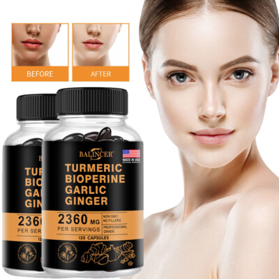 Turmeric Curcumin 2360mg Joint Muscle Health Liver Protectant Memory Pain 30-120