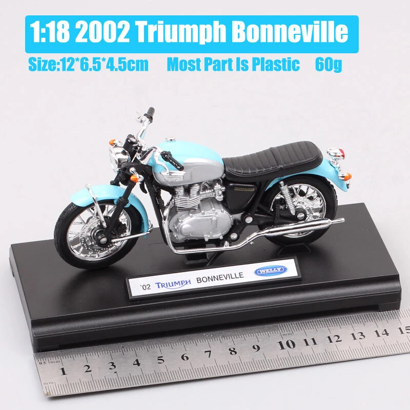 Retro bike Welly 1/18 Triumph Bonneville 2002 scale motorcycle model Diecast Toy - Image 2 of 4