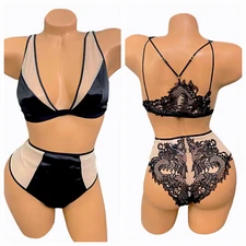 Victoria's Secret Bralette Bra & High Waist Cheeky Panty Size Medium Set