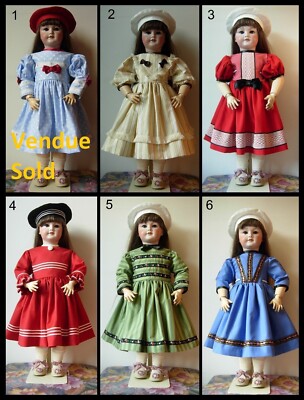 antique doll dress SFBJ twin Kestner Halbig Heubach antique doll