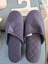 Charter Club Memory Foam Slippers Women  s Size XLarge 11-12 Navy Blue Quilted