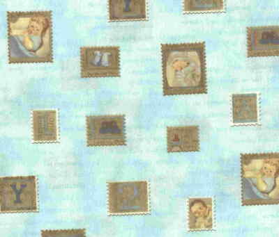 Tiny Treasures vintage blue baby childrens RJR fabric BTY