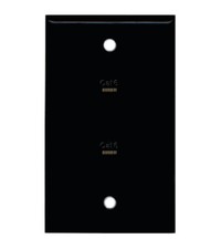 Ethernet Wall Plate CAT6 2-Port Single Gang Keystone Network Female F/F Black