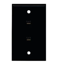 Ethernet Wall Plate CAT6 2-Port Single Gang Keystone Network Female F/F Black