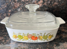 CORNING WARE  Pyrex Casserole Dish with Lid  L'Echalote Spice ó Life 1972-80'S 