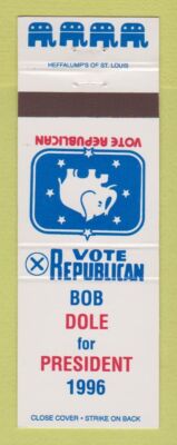 Matchbook Cover - Bob Dole for President 1996