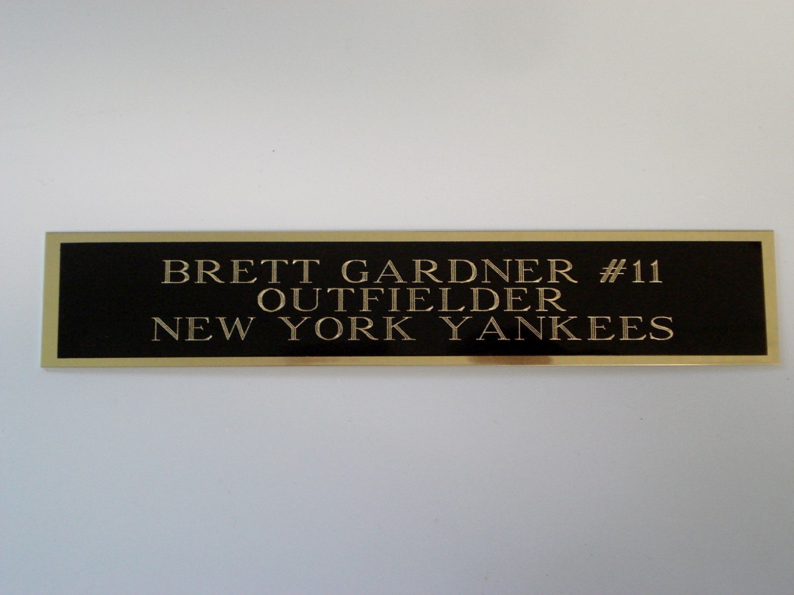 Brett Gardner Yankees Autograph Nameplate For A Baseball Jersey Case 1.25 X 6