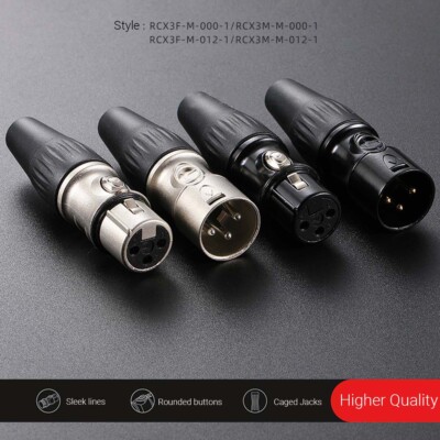 Male Female XLR Connector Audio Cable Plug 3 Pin Microphone Speaker Lead Plug