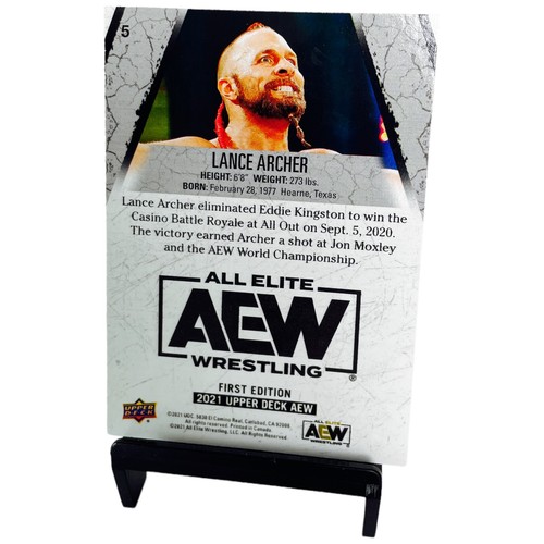 2021 Upper Deck AEW Yellow Parallel Lance Archer Unrivaled Exclusive Wrestling - Picture 4 of 10