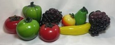 Murano Style Hand Blown Glass Fruit Vegetable Vintage Lot