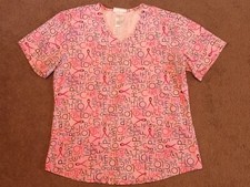 Women  s S Pink Scrub Top Hope Love Care