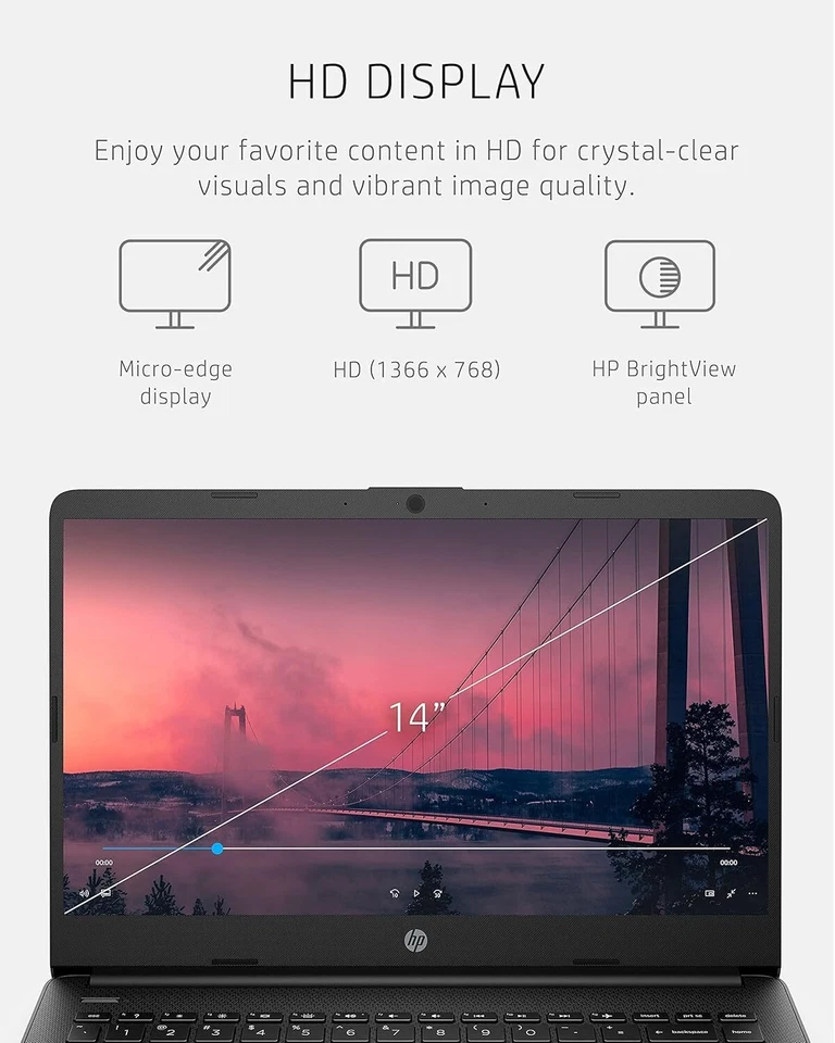 HP 14-dq0761dx 2025 Laptop 14" HD Core N4120 UP TO 16GB-384GB| Black Win11Pro - Image 2 of 4