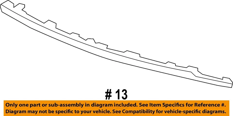 Componentes de para-choque dianteiro GM OEM 13-16 Acadia - tira de moldagem 22840756 - Imagem 2 de 2