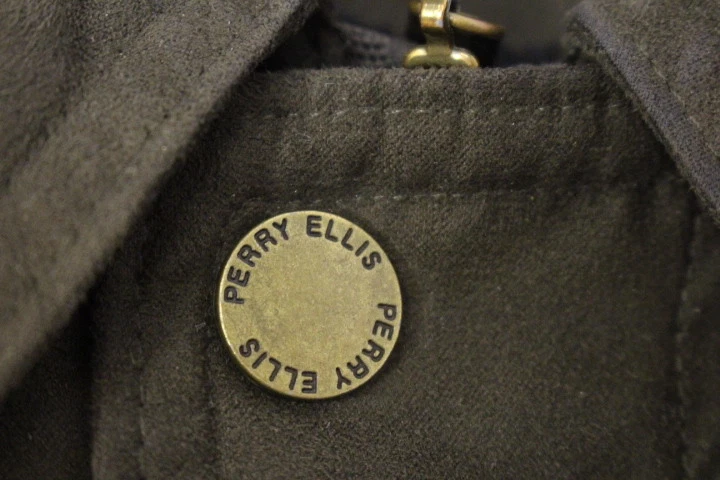 PERRY ELLIS Portfolio Green/Brown Faux Leather BOMBER Jacket Mens Size L-B101 - Image 3 of 4