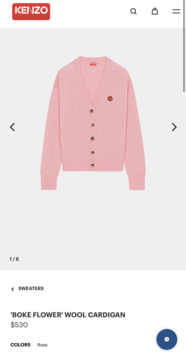 KENZO women BOKE FLOWER cardigan In pink Size M New $530