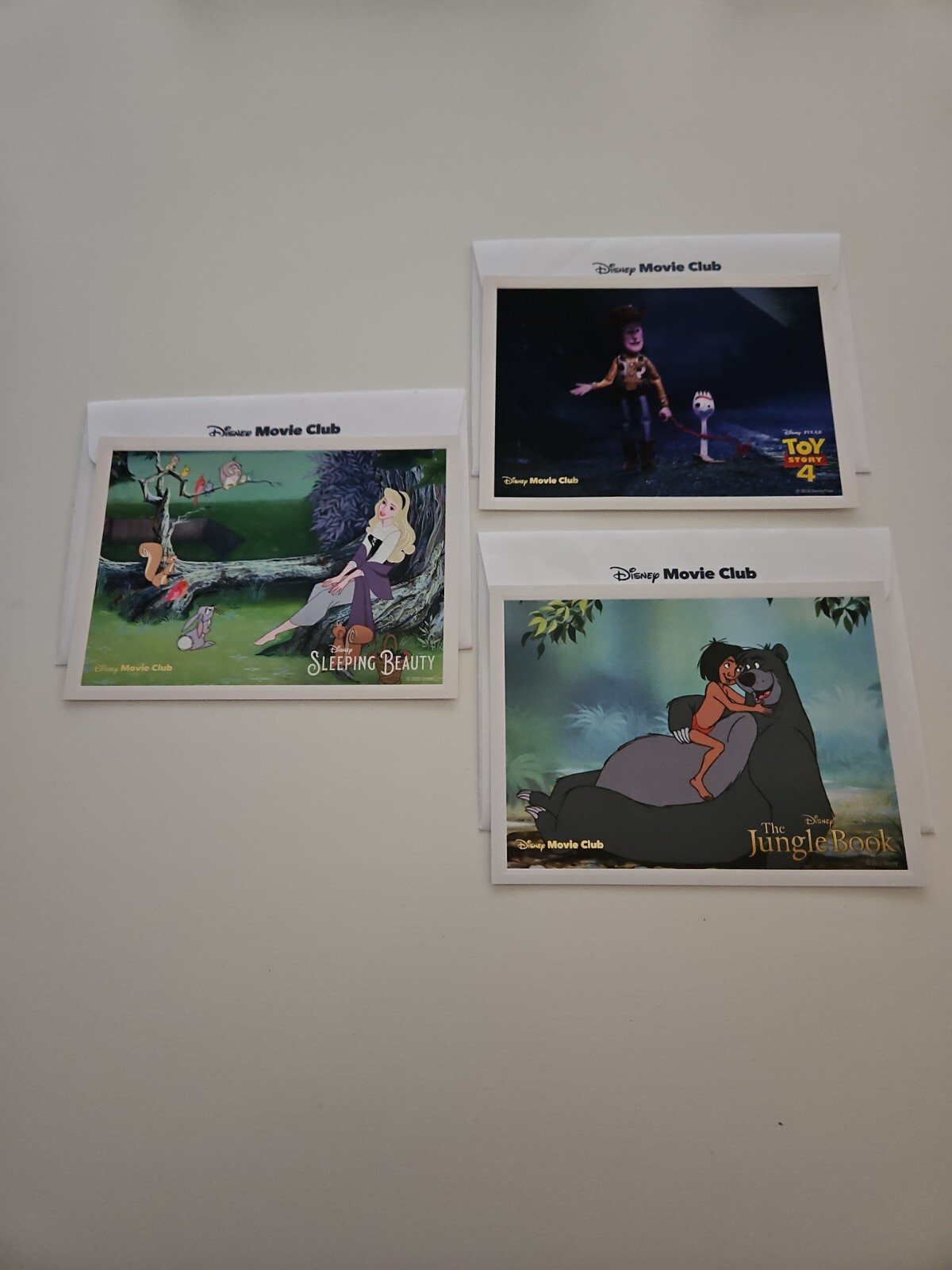 LOT 3 Disney Movie Club 5 x 7 lithograph Sleeping Beauty Jungle Book