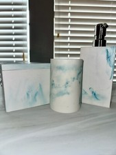 bathroom accessories set ceramic 3 Piece Marble