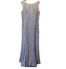 Ignite Evenings New York NWT Metallic Lace Formal long sleeveless dress 14
