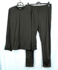 ICEBURG OUTERWEAR Black Fleece 2PC LOUNGE SET Base Layer SHIRT/PANTS sz XL