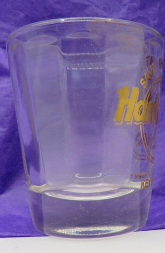 Hard Rock Cafe Key West Shot Glass STP Save The Planet Gold-Tone Logo HRC USA 27