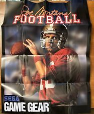 Huge Vintage Joe Montana Sega Game Gear Football 21x17" Poster