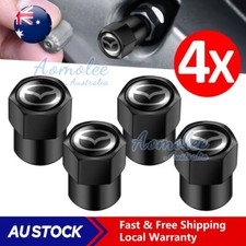 4PCS Car Tyre/Tire Valve Stem Caps Black Hex For Mazda 3 6 CX-3 CX-5 MX Tribute