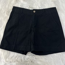 Ann Taylor LOFT womens The Washed Twill Short six inch 6 black