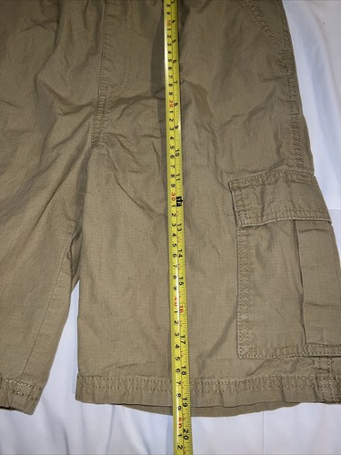 Place Boys Cotton Cargo Shorts Size 16 Tan Beige Pockets Adjustable Waistband - Picture 6 of 7