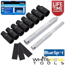 BlueSpot Locking Wheel Nut 10 Piece 18-25mm Set Garage Sockets