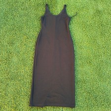 Vintage All That Jazz Black Sleeveless Midi Dress Casual Everyday Womens Size M