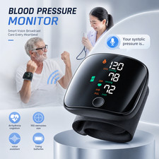 Blood Pressure Monitor Wrist Cuff Digital Automatic BP Machine with Voice LCD