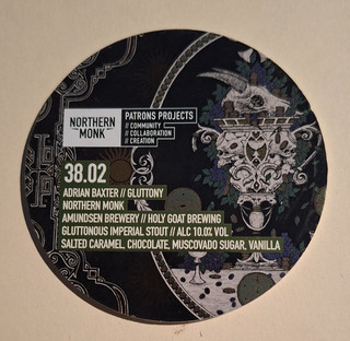 NORTHERN MONK brewery GLUTTONY craft Beer pump keg font ale badge Yorkshire