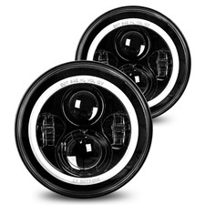 LX-LIGHT DOT EMC 7 Inch LED Halo Headlights with White DRL Amber Turn Signal ...