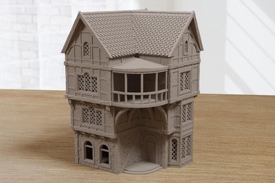 Wargaming Gelände Mittelalter Nachtleben Stadtteil Eckhaus H4 verschiedene Maßstäbe H