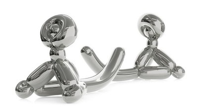 JEFF KOONS Balloon Monkey Editions Studio Art Resin Silver COA Affe Hund