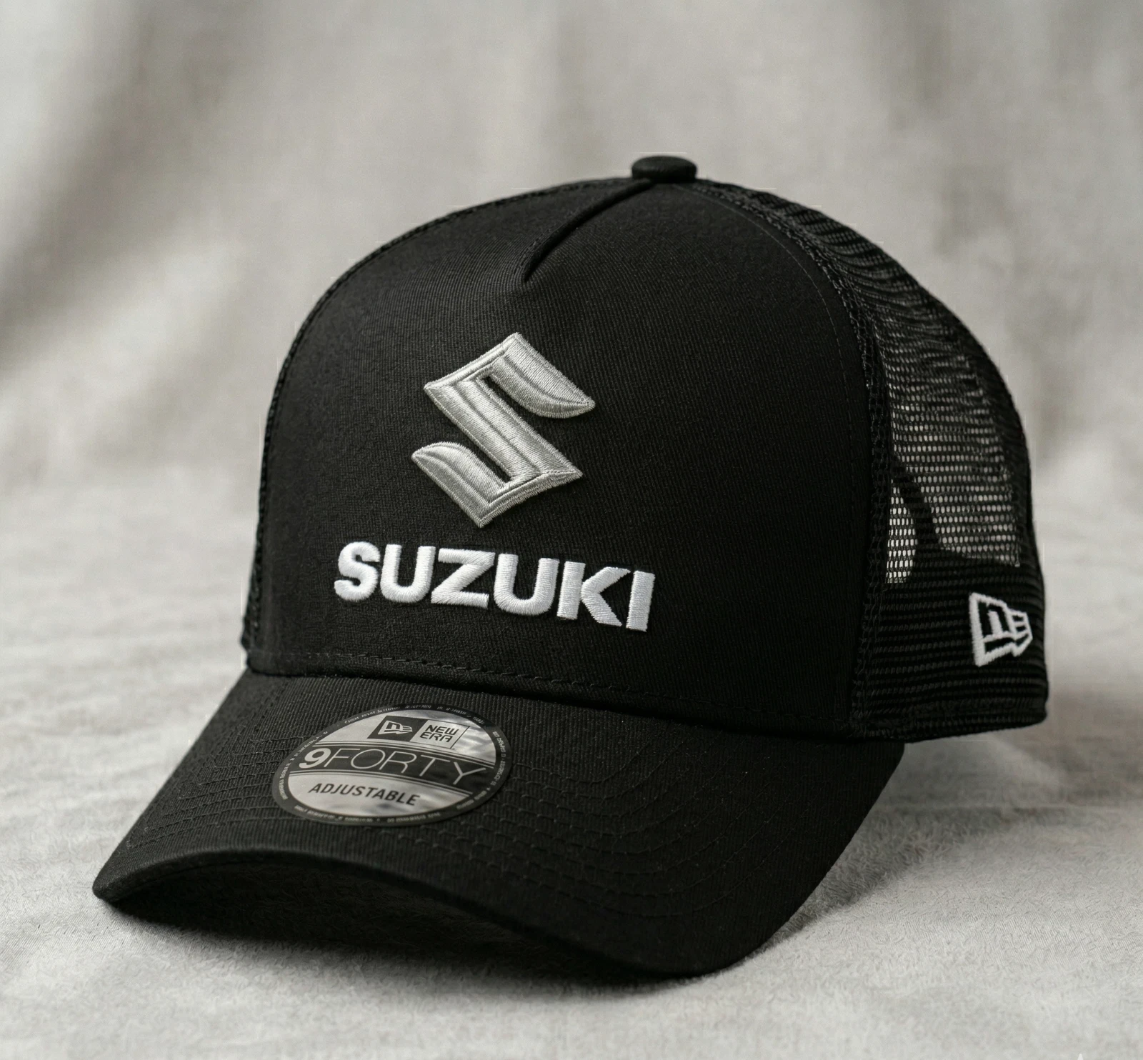 Suzuki Logo Embroidered Hat Black Trucker Mesh Cap Adjustable Baseball Chevy Men