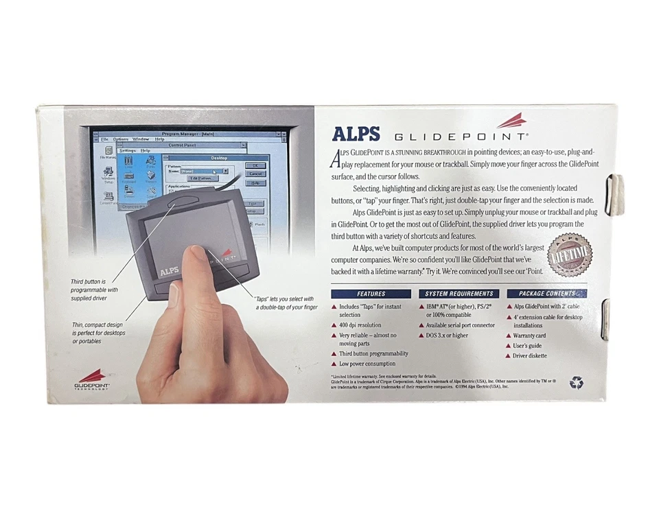 Vintage 1994 Alps Glidepoint for DOS Windows Computer - PS/2 Serial Port Version - Image 2 of 4