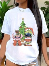 Disney Happy Cute Stitch And Angel Lilo T - Shirt Unisex 6