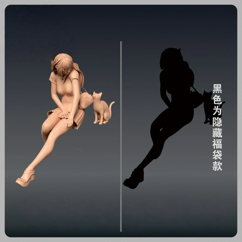 1:43 1:64 1:18 1:24 1:12 Play Cat Girl Miniature Figure Model For Cars Vehicle - Image 2 of 2